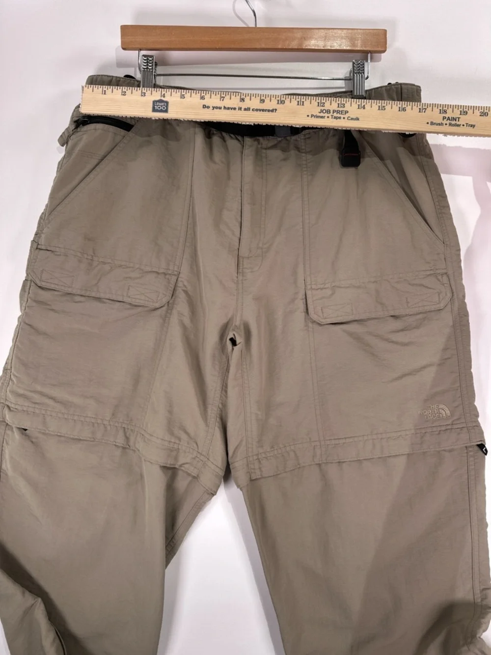 The North Face Convertible Hiking Pants Zip Off Cargo Nylon Khaki XL